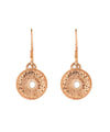 72%  DISCOUNT Handcrafted 18ct Rose Gold vermeil Jaguar pattern drop earrings with Rose Quartz