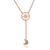 70% DISCOUNT  18ct Rose Gold Vermeil Crescent  Moon and Circular Star Charm Pendant