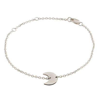 70%   DISCOUNT LAST ONE 925 Sterling Silver Crescent Moon Charm Bracelet