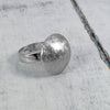 60%  DISCOUNT LAST ONE SIZE L Claudia Lira Large Geometric Dome Shaped Statement Brushed Sterling Silver Ring