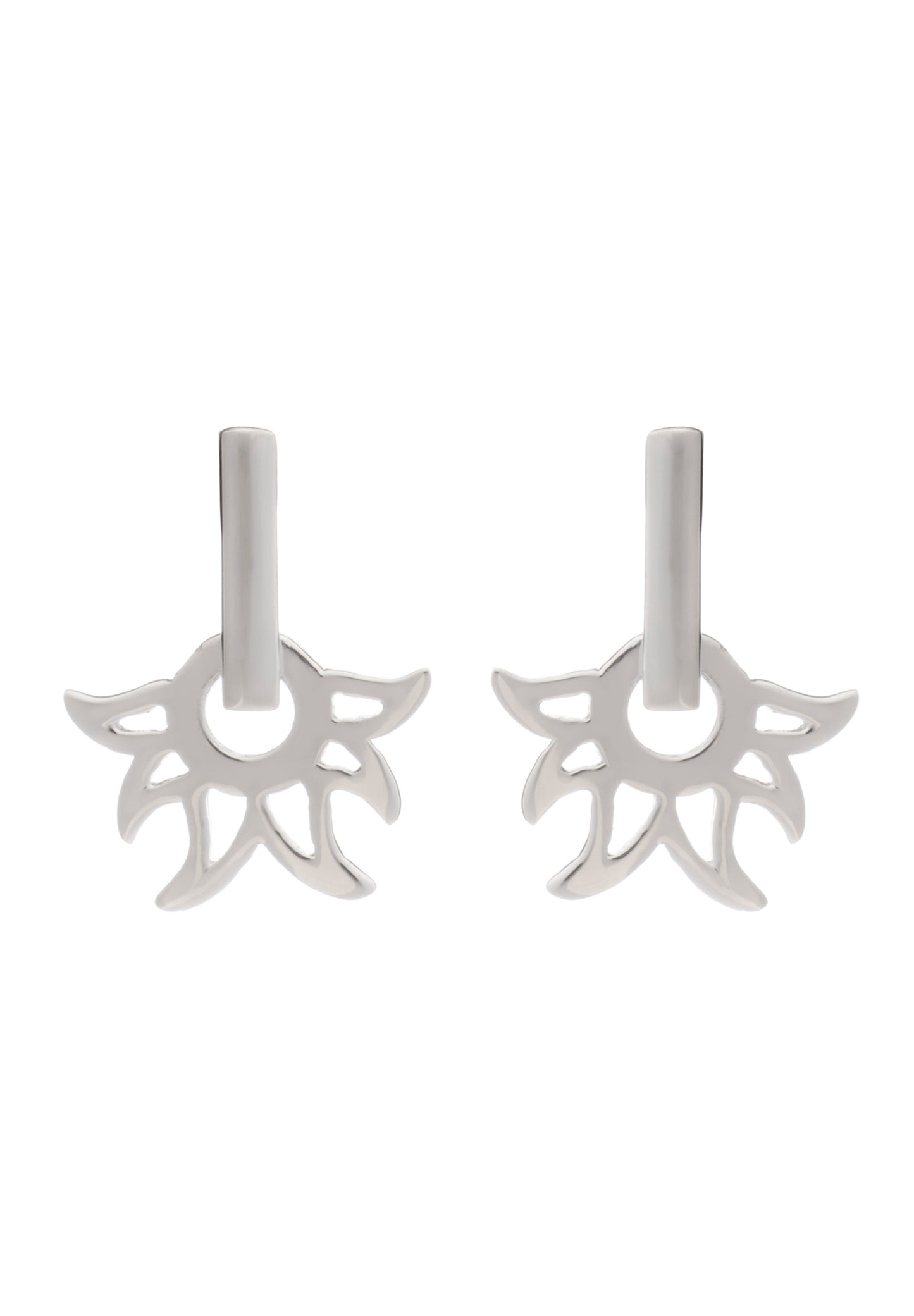 70% DISCOUNT Glittering 925 Sterling Silver Flame Fire Stud Earrings