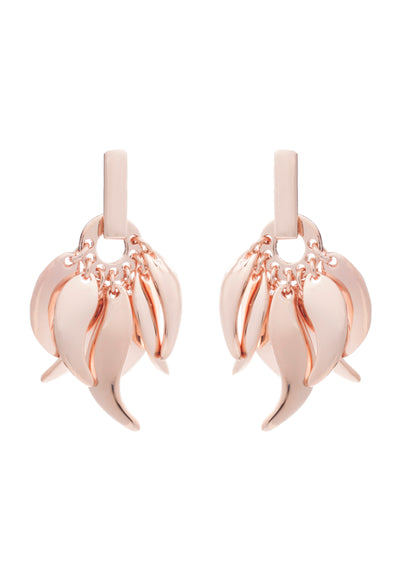70% DISCOUNT   LAST PAIR 18ct Rose Gold Vermeil on Sterling Silver Roaring Flame  Fire Earrings-  Large