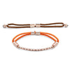 70% DISCOUNT 18ct Rose Gold vermeil Interchangeable Pattern Bracelet - Cocoa Brown and Tangerine Tango