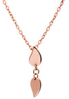 70% DISCOUNT  Girls/ ladies Hand polished 18ct Rose Gold Vermeil Small Leaf Pendant Necklace