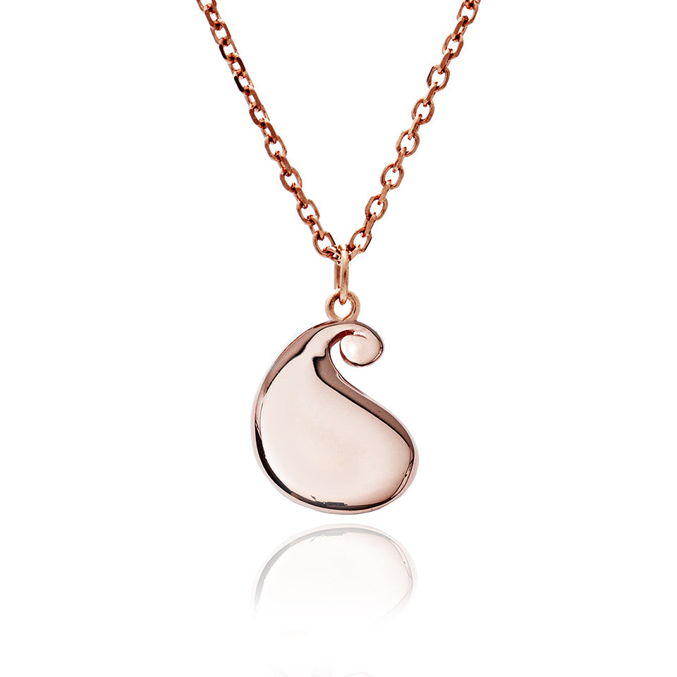 70% DISCOUNT Ladies Solid 18ct Rose Gold Vermeil Paisley Large Bulb Pendant Necklace