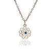70%   DISCOUNT  Little Princess 925 Sterling Silver and Blue Sapphire Filigree Paisley Flower Charm Necklace