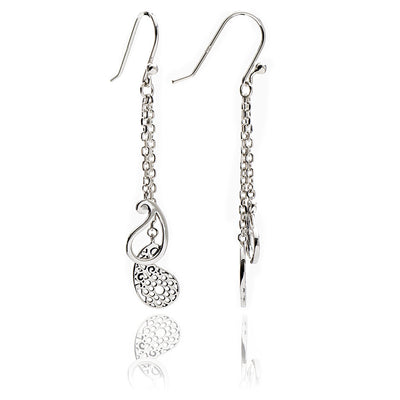 70%  DISCOUNT Ladies' Fashionable  925 Sterling Silver Paisley Charm Dangle Earrings