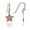 75%  DISCOUNT Celestial 18ct Rose Gold Vermeil Filigree Star Drop Earrings