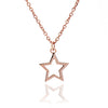 75% DISCOUNT   Glittering  Minimalist 18ct Rose Gold Vermeil  Silhouette Charm Star Pendant Necklace