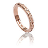 75% DISCOUNT Exotic Ladies/ Girls 18ct Rose Gold  Vermeil Bas Relief Star Pattern Ring