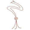 70%  DISCOUNT Glittering Ladies 18ct Rose Gold Vermeil Circular Filigree Jaguar Tassel Necklace