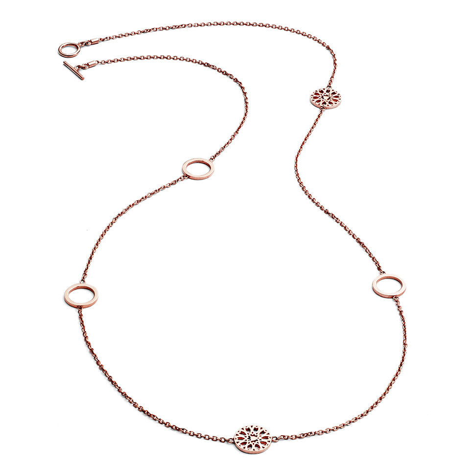 75% DISCOUNT LAST ONE 18ct Rose Gold Vermeil Circular Filigree Five Charm Jaguar Head Necklace As Worn By Rosie Fortescue of Made in Chelsea