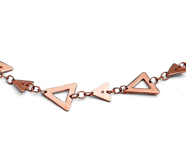 70% DISCOUNT Glittering 18ct Rose Gold Vermeil Silhouette Charm Triangle Bracelet