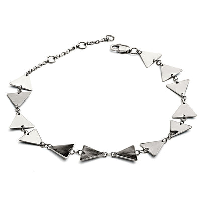 70% DISCOUNT  Glittering 925 Sterling Silver Triangle Bow Bracelet