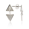 70%   DISCOUNT 925 Sterling Silver Triangle Charm  Stud Earrings