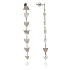 75%   DISCOUNT  Glittering 925 Sterling Silver  Solid Charm Triangle Dangle Earrings