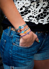 FESTIVAL TIME! 70%  SPRING DISOUNT   Colourful Festival Sterling Silver Water Feline Spirit Cord bracelet