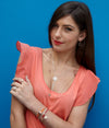 70%  SPRING  DISCOUNT Glittering Ladies 18ct Rose Gold Vermeil Circular Filigree Jaguar Tassel Necklace