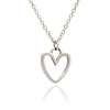 70%   DISCOUNT Ladies/ Girls Sterling Silver Silhouette Heart Charm Stacking Pendant Necklace