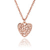 70%   DISCOUNT  Ladies/ Girls 18ct Rose Gold Vermeil  Filigree Heart Charm Stacking Pendant Necklace