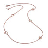 70%   DISCOUNT 18ct Rose Gold Vermeil Five Charm Heart Stacking Necklace