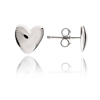 70% SPRING  DISCOUNT   Little Princess  925 Sterling Silver Solid Heart Stud Earrings