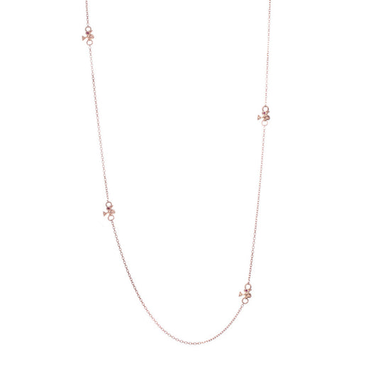 70% DISCOUNT   Girls'/Woman's 18 ct Rose Gold Vermeil Five Charm Bird Stacking Necklace With Rubies or Orange sapphire