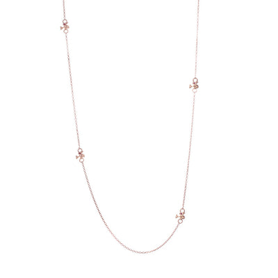 70% DISCOUNT   Girls'/Woman's 18 ct Rose Gold Vermeil Five Charm Bird Stacking Necklace With Rubies or Orange sapphire