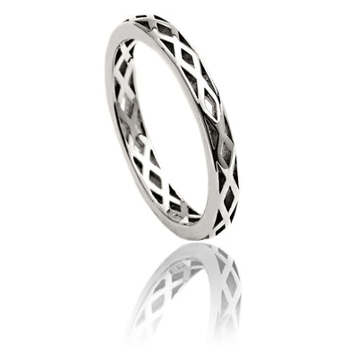 70%  SPRING DISCOUNT LAST ONE Unique Unisex 925 Sterling Silver Lattice Triangle Stacking Ring