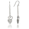 75%  DISCOUNT  LAST PAIR  925 Sterling Silver Heart Charm  Dangle Earrings