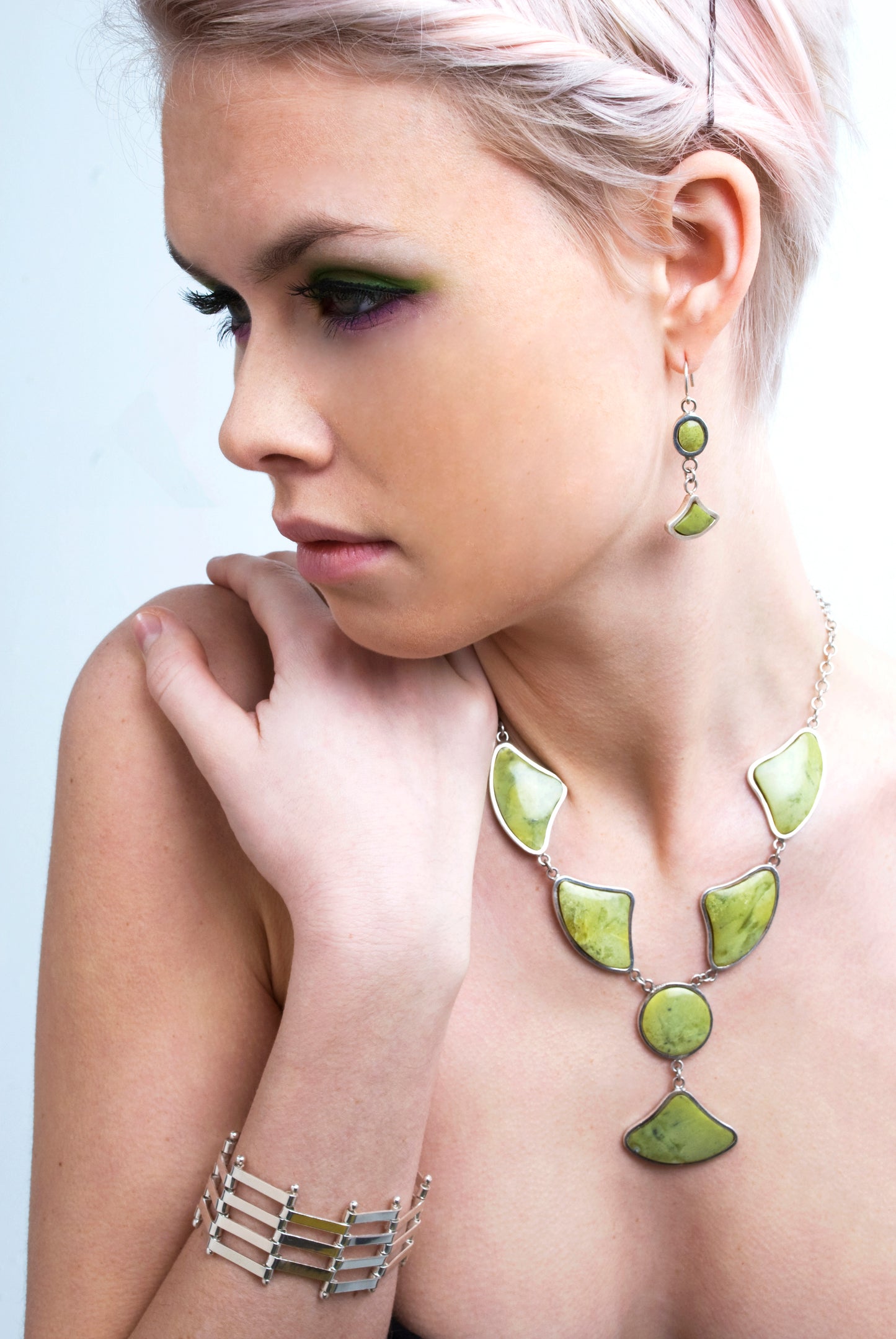 70% DISCOUNT Bespoke Handcrafted Sterling Silver Serpentine Necklace