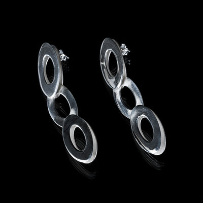 65% SPRING  DISCOUNT Claudia Lira  Handcrafted Sterling Silver Oval Link Earrings