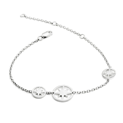 70%  DISCOUNT Three  Circle of Life  Star Charm Bracelet in 925 Sterling Silver