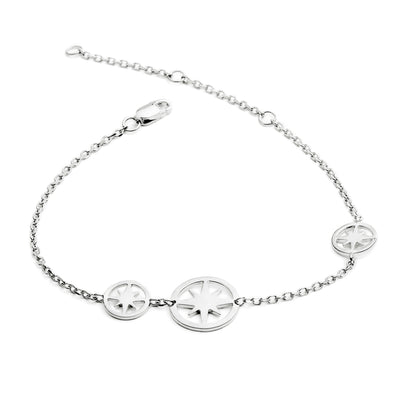 70%  SPRING DISCOUNT  925 Sterling Silver Three  Circle of Life  Star Charm Bracelet