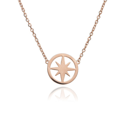 70%  DISCOUNT LAST ONE Large 18ct Rose Gold Vermeil Circle of Life  Star Charm Necklace
