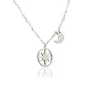 70%   DISCOUNT 925 Sterling Silver Crescent Moon and Circle of Life Star Charm Pendant Necklace