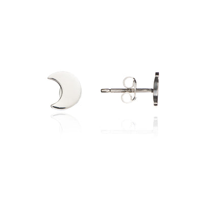 70%  DISCOUNT LAST ONE 925 Sterling Silver Crescent Moon Stud Earrings
