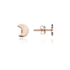 70% SPRING  DISCOUNT 18ct Rose Gold Vermeil Crescent Moon Stud Earrings