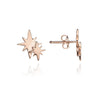 70% DISCOUNT   Dainty Ladies/Girls 18ct Rose Gold Vermeil Double Star Stud Earrings
