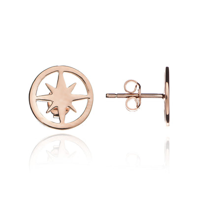 70%  DISCOUNT 18ct Rose Gold Vermeil Circle of Life Star  Stud Earrings