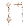 70% SPRING DISCOUNT  18ct Rose Gold Vermeil Double Star Charm Dangle Earrings