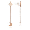 70%  DISCOUNT 18 ct. Rose Gold Vermeil Star and  Crescent Moon Charm Earrings