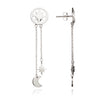 70%  SPRING DISCOUNT  925 Sterling Silver Circle of Life Star Stud and Crescent  Moon and Star  Charm  Earrings