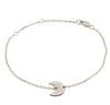 70%   DISCOUNT LAST ONE 925 Sterling Silver Crescent Moon Charm Bracelet