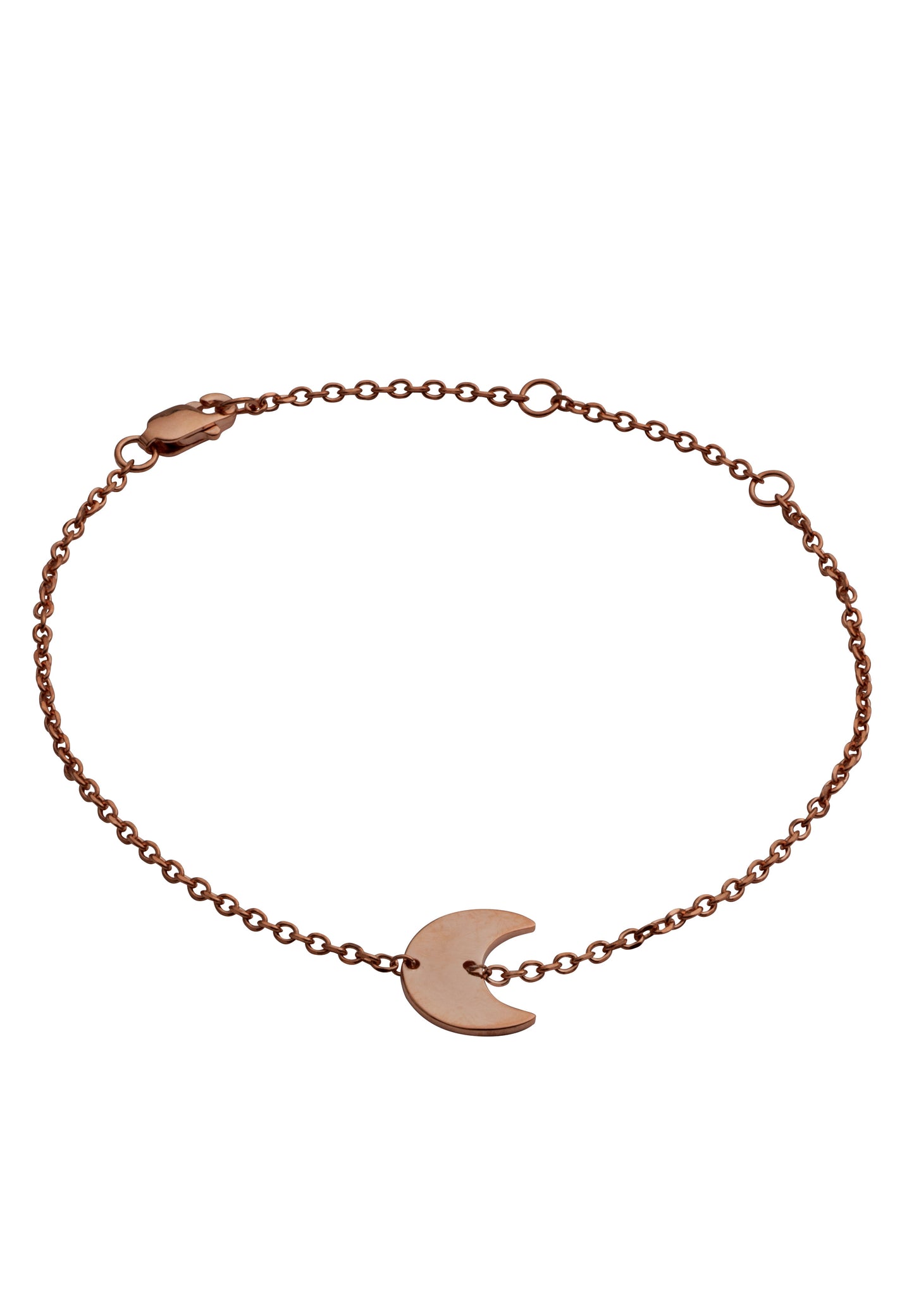 70%   DISCOUNT  18 ct Rose Gold Vermeil Crescent Moon Charm Bracelet