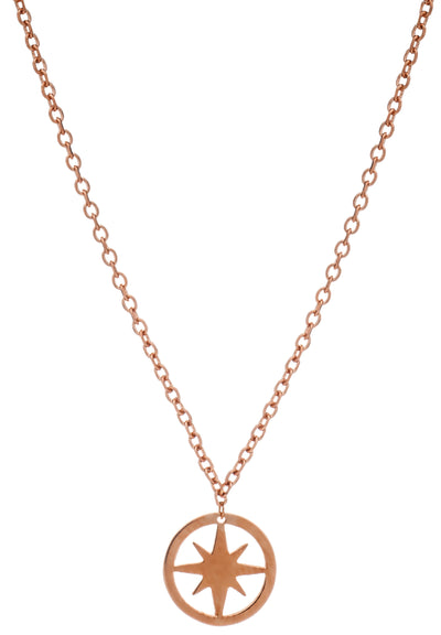 70%  DISCOUNT 18ct Rose Gold Vermeil Circular Star Charm Pendant Necklace