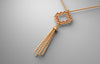 70%  DISCOUNT   Exotic 18ct Rose Gold Vermeil  Large Peruvian Chakana  Cross Charm Tassel Necklace