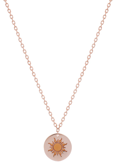 70%  SPRING DISCOUNT 18ct Rose Gold Vermeil Sun Feline Spirit Pendant Necklace