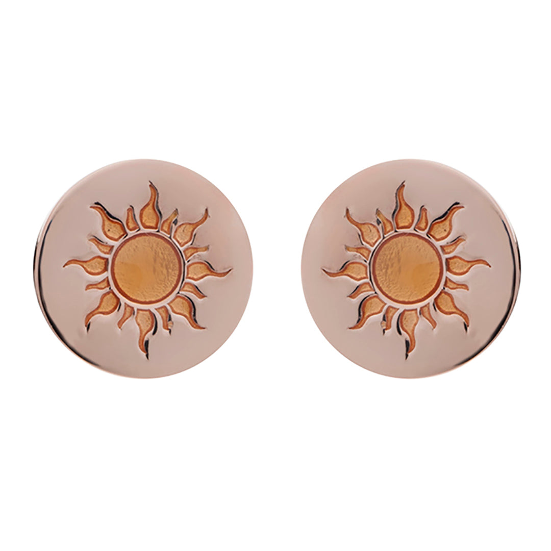 70% DISCOUNT   LAST PAIR  Vibrant 18ct Rose Gold Vermeil Sun Feline Spirit Stud Earrings