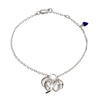 70%  SPRING DISCOUNT   Roaring Flame  Fire  925 Sterling Silver Chain  Bracelet, accented  with blue stone